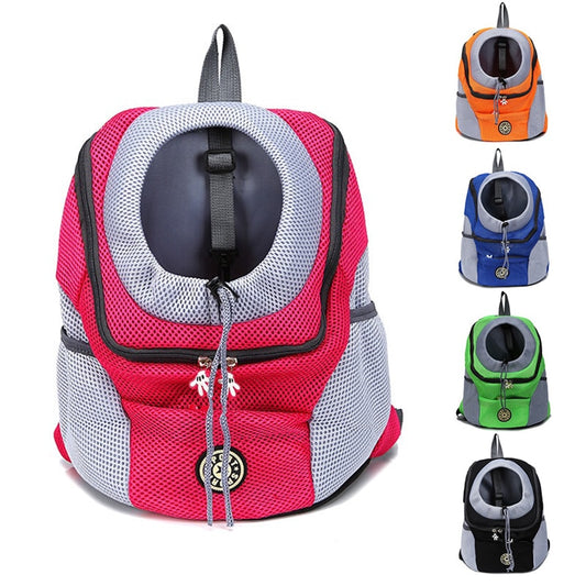 New Outdoor Nylon Pet Dog Carrier Bag Double Shoulder Portable Travel Dog Pet Backpack Mesh Pet Front Bag