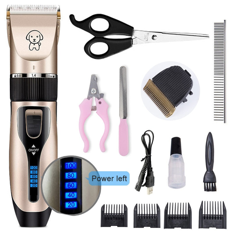 Pet Cat Dog clippers professional Dogs grooming clipper groomer kit USB Rechargeable Low-noise Pets Hair Trimmer Display battery