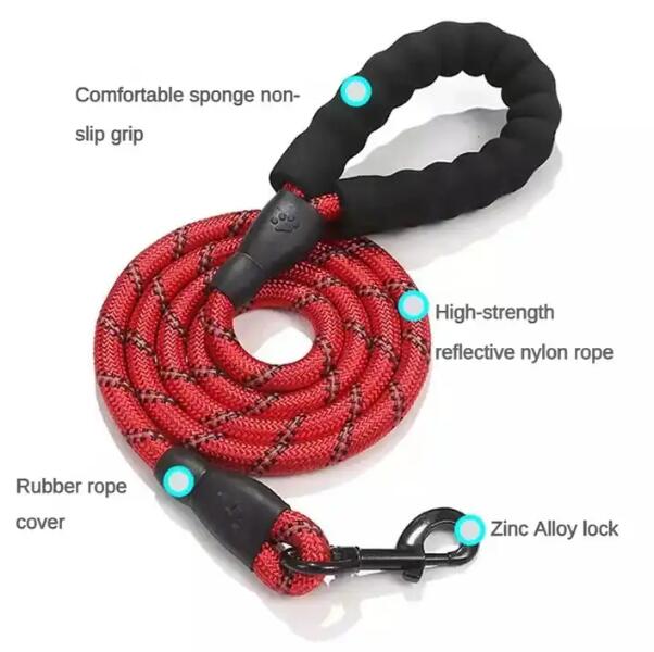 Dog Leash Foam Handle Round Rope - Dog Harness UK