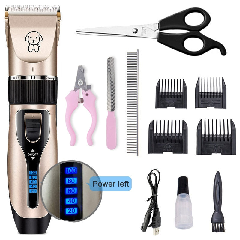 Pet Cat Dog clippers professional Dogs grooming clipper groomer kit USB Rechargeable Low-noise Pets Hair Trimmer Display battery