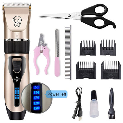 Pet Cat Dog clippers professional Dogs grooming clipper groomer kit USB Rechargeable Low-noise Pets Hair Trimmer Display battery