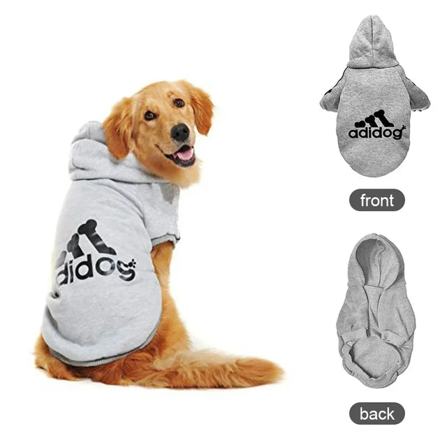 Autumn Winter Warm Dog Clothes Adidog Dog Hoodies Pet Warm Coat for Medium Large Dog Jacket Sweater Puppy French Bulldog Clothes