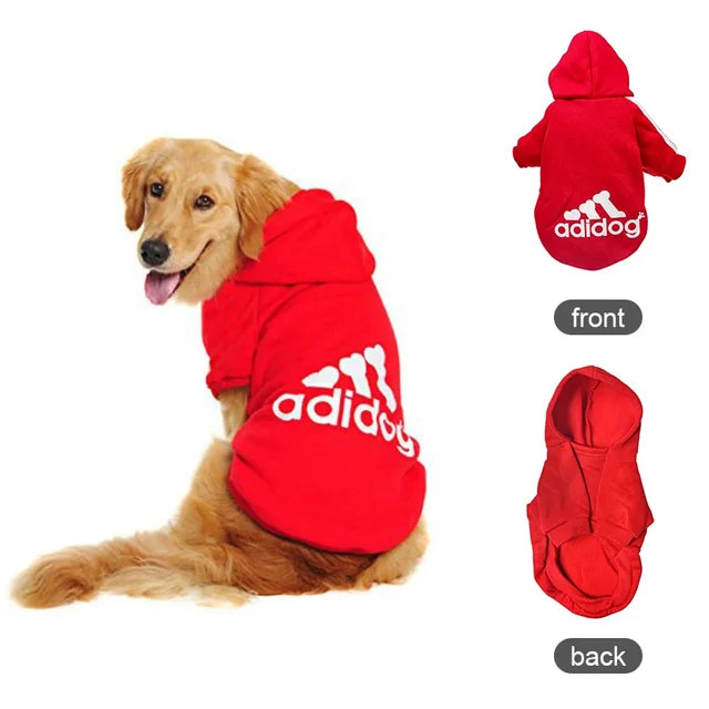 Autumn Winter Warm Dog Clothes Adidog Dog Hoodies Pet Warm Coat for Medium Large Dog Jacket Sweater Puppy French Bulldog Clothes