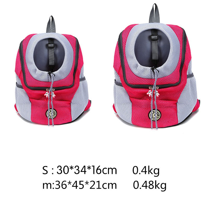 New Outdoor Nylon Pet Dog Carrier Bag Double Shoulder Portable Travel Dog Pet Backpack Mesh Pet Front Bag