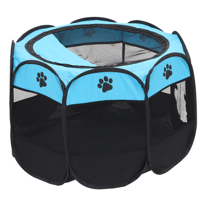 Octagon Pet Fence Pet Tent Oxford Buneng Foldable Dog Cage Dog Pussy Delivery Room Dog House Cat House